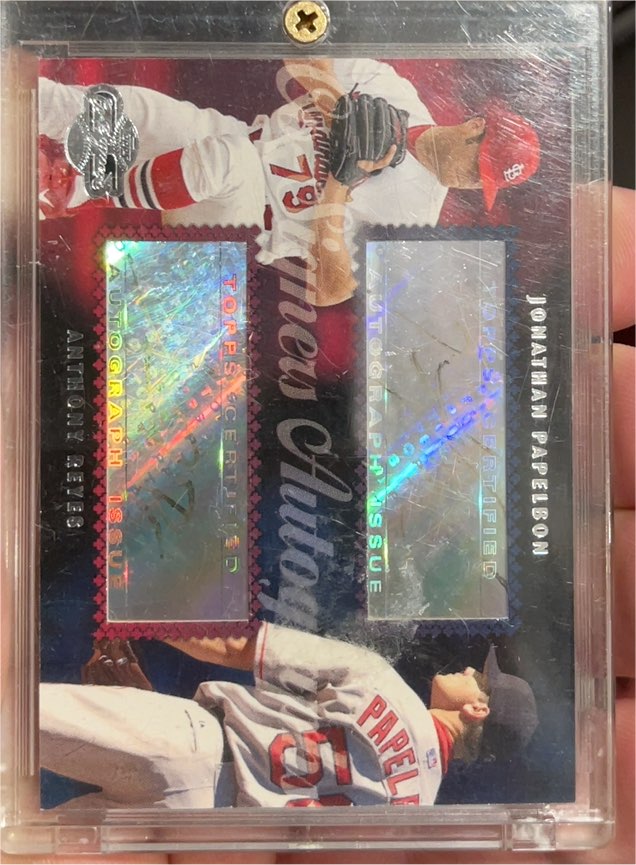 2006 Topps Co-Signers #CS-52 Jonathan Papelbon / Anthony Reyes Dual Autograph — front