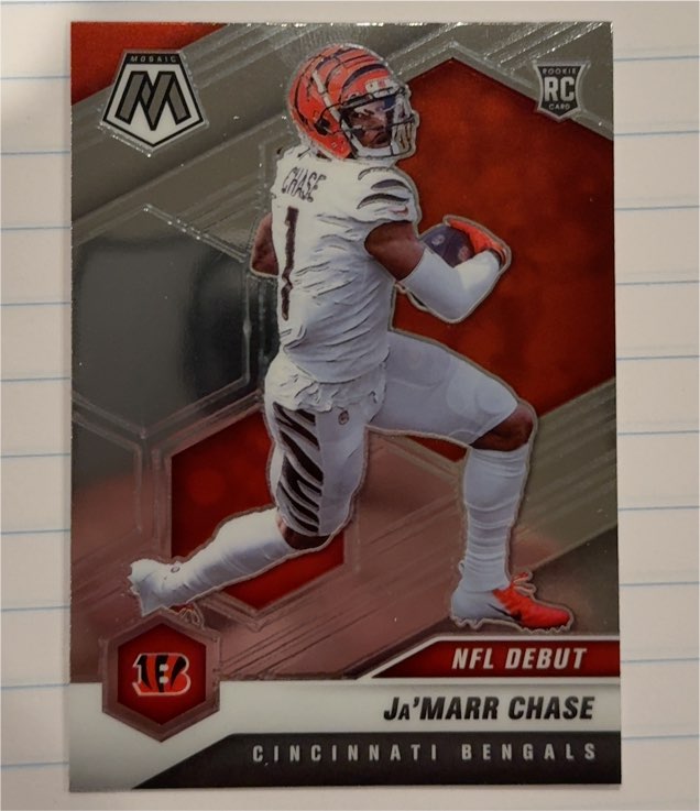 2021 Panini Mosaic #247 Ja'Marr Chase NFL Debut Rookie Card — front
