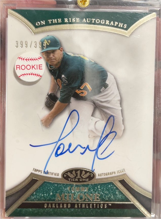 2013 Topps Tier One On the Rise Autographs #TM1 Tommy Milone — front