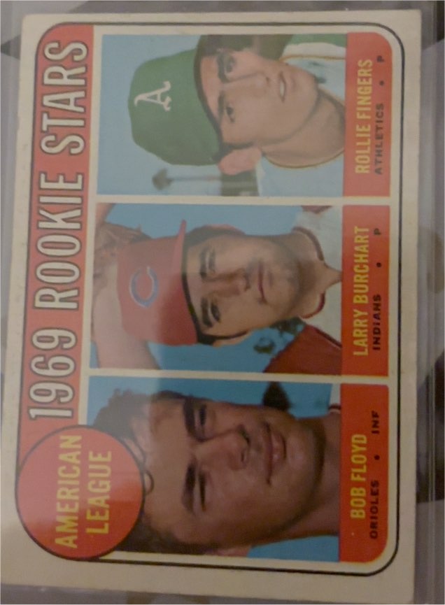 1969 Topps #597 Rookie Stars Rollie Fingers Larry Burchart Bob Floyd — front