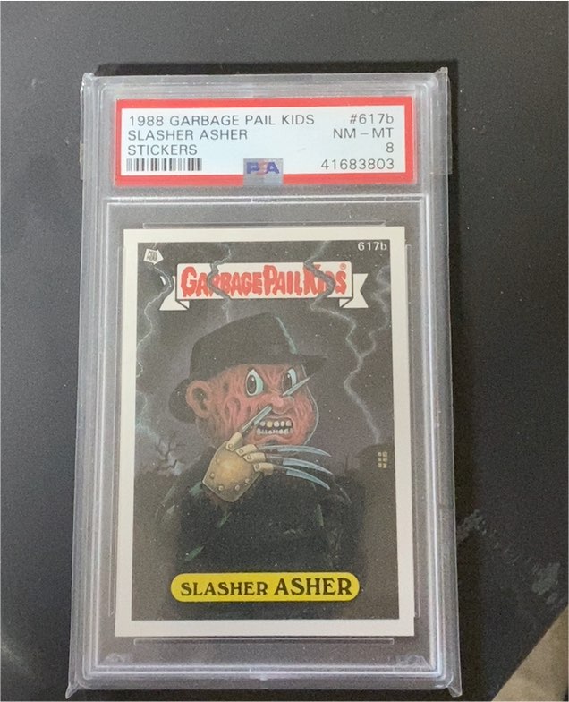 1988 Topps Garbage Pail Kids #617b Slasher Asher — front