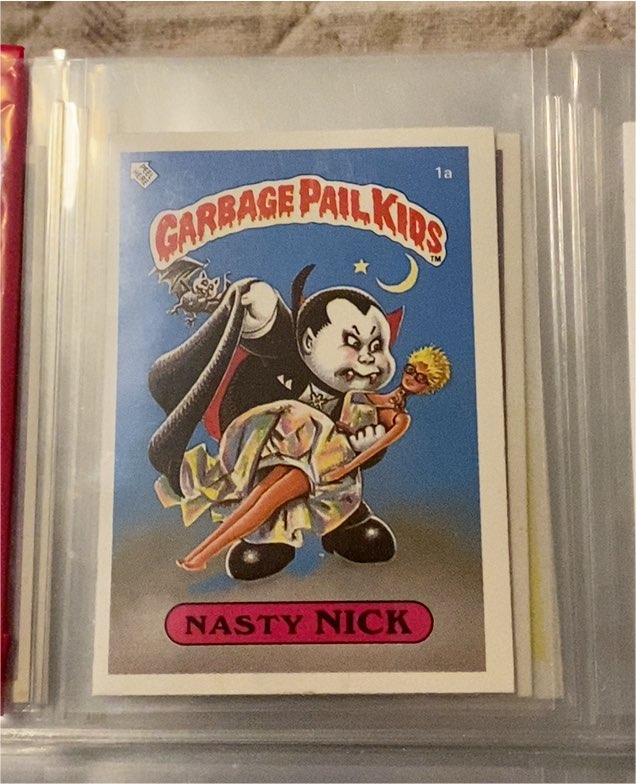 1985 Topps Garbage Pail Kids #1a Nasty Nick — front