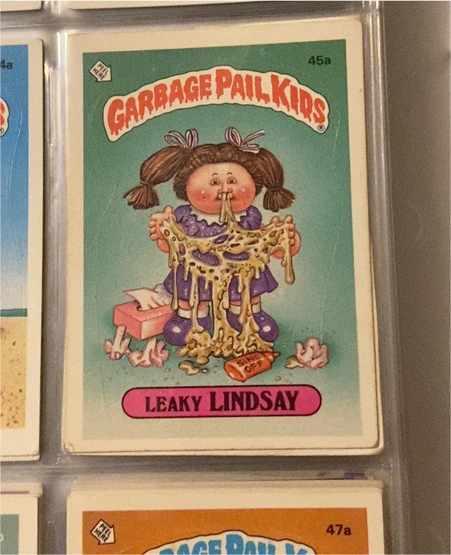 1985 Topps Garbage Pail Kids Series 2 #45a Leaky Lindsay — front