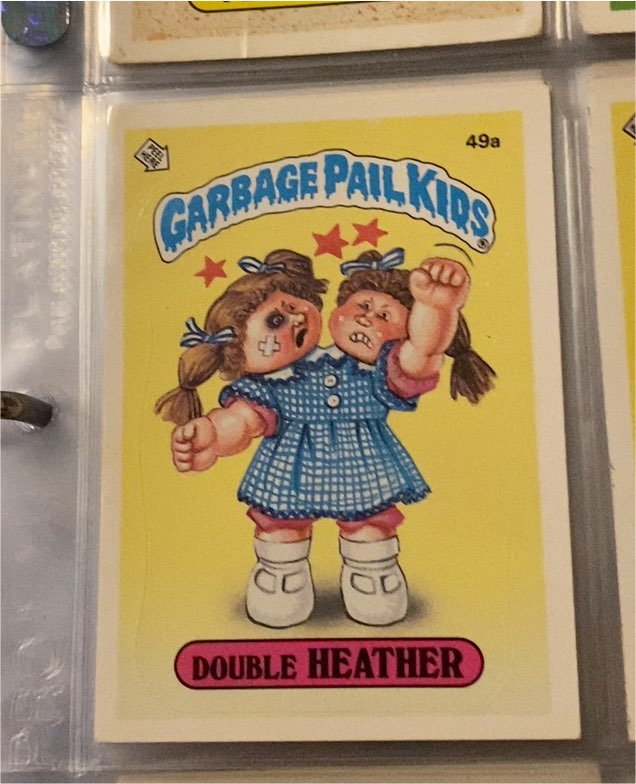 1985 Topps Garbage Pail Kids #49a Double Heather — front