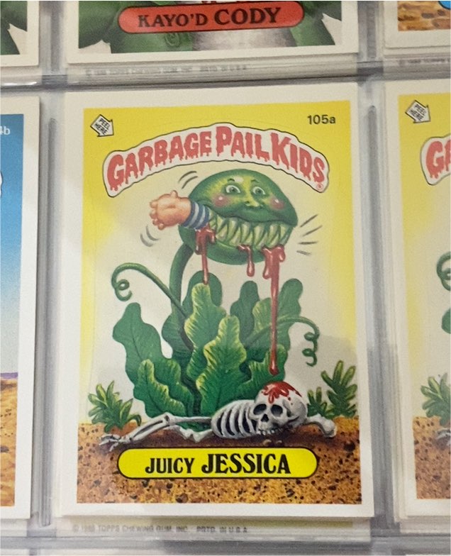 1986 Topps Garbage Pail Kids #105a Juicy Jessica — front