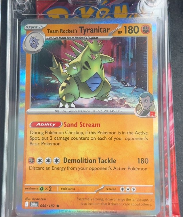 Team Rocket's Tyranitar 096/182 Sv10: Destined Rivals — front