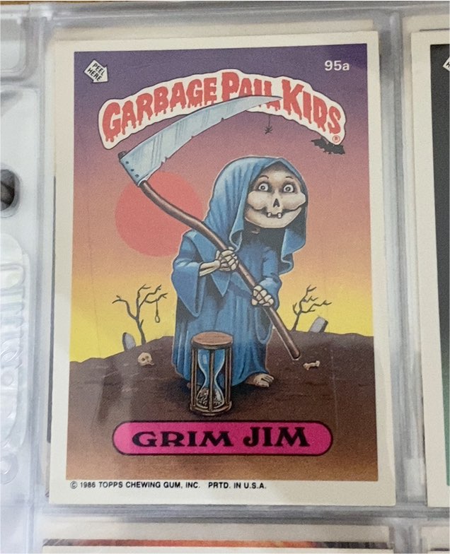1986 Topps Garbage Pail Kids #95a Grim Jim — front