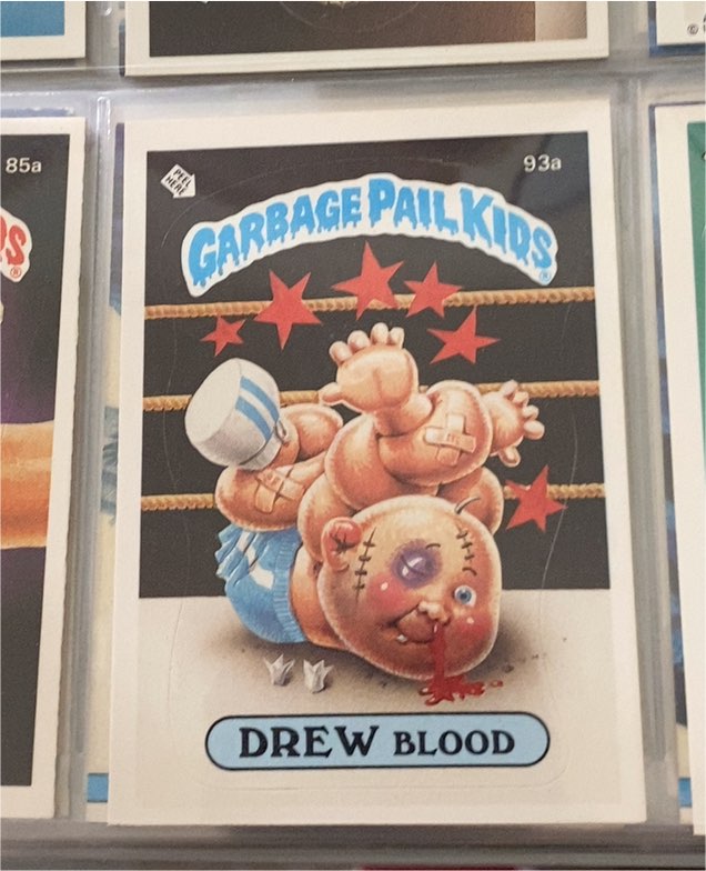 1986 Topps Garbage Pail Kids #93a Drew Blood — front