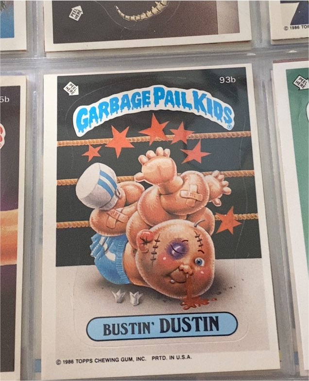 1986 Topps Garbage Pail Kids Series 3 #93b Bustin' Dustin — front