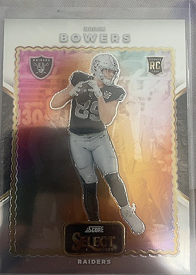 2024 Panini Select #20 Brock Bowers Score Throwback RC Raiders — front
