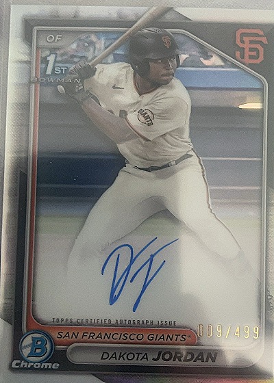 2024 Bowman Chrome #BD-71 Dakota Jordan — front