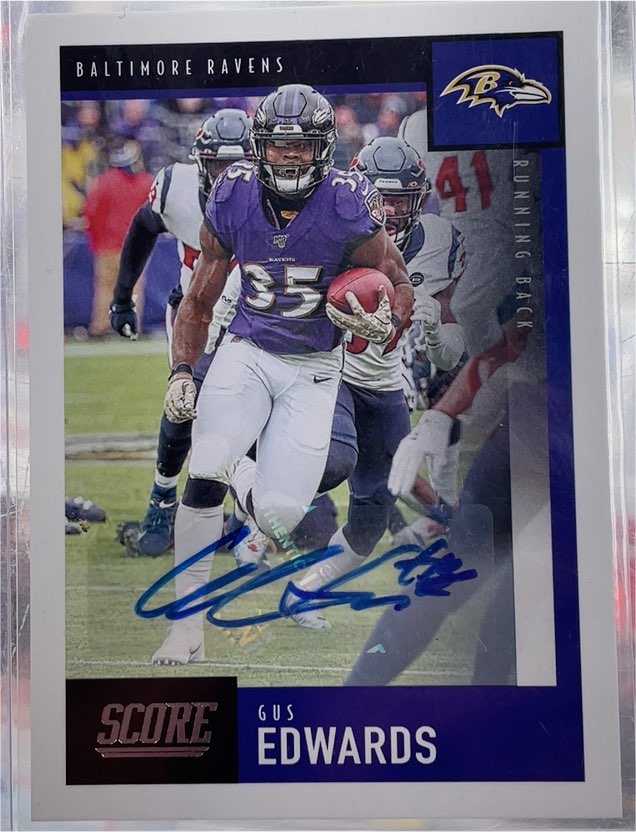 2020 Panini Score #50 Gus Edwards — front