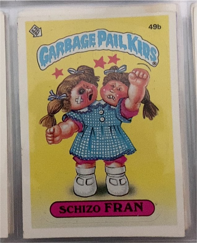 1985 Topps Garbage Pail Kids Series 2 #49b Schizo Fran — front