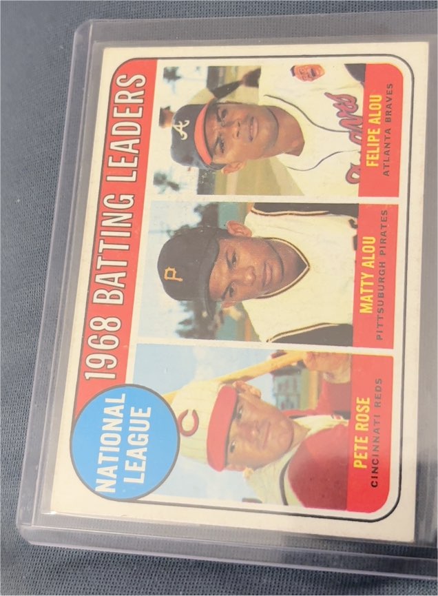 1969 Topps #2 Pete Rose/Matty Alou/Felipe Alou N.L. Batting Leaders — front