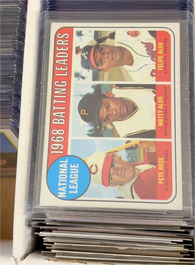 1969 Topps #2 National League Batting Leaders Pete Rose Matty Alou Felipe Alou — front