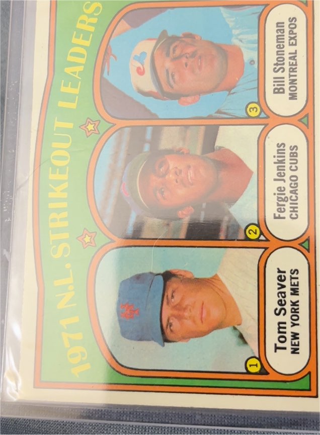 1972 Topps #95 Tom Seaver/Fergie Jenkins/Bill Stoneman — front