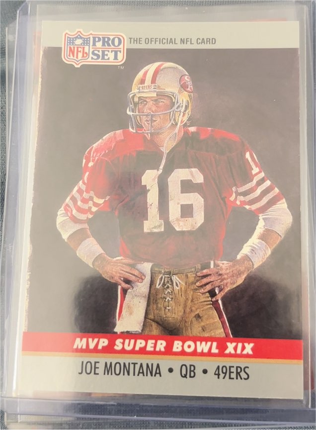 1990 Pro Set #19 Joe Montana MVP Super Bowl XIX — front