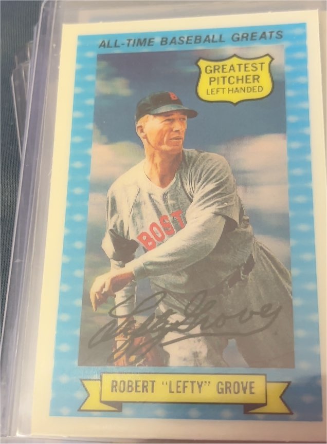 1972 Kellogg's 3-D All-Time Baseball Greats #7 Lefty Grove — front