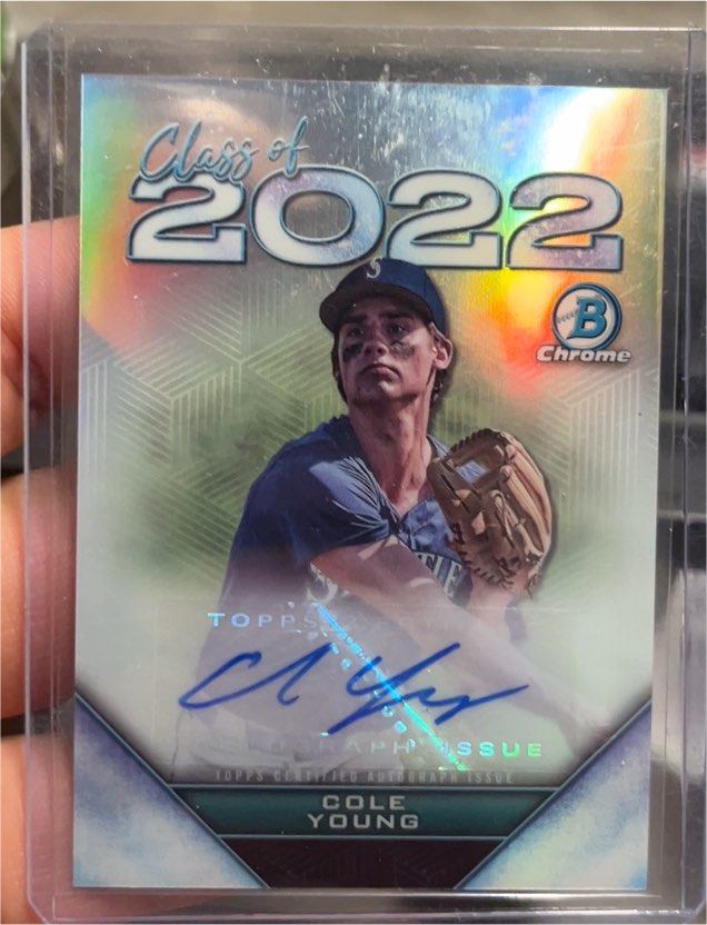 2022 Bowman Draft #C22A-CY Cole Young Class of 2022 Autographs — front