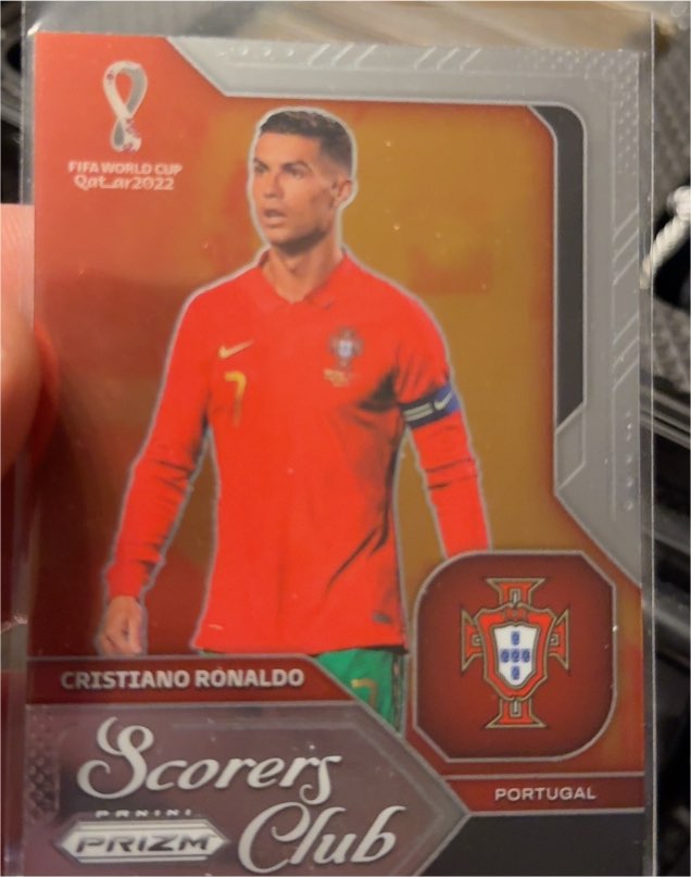 2022 Panini Prizm FIFA World Cup #7 Cristiano Ronaldo Scorers Club Insert — front