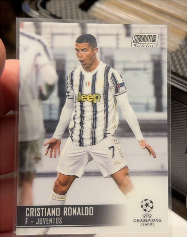 2020-21 Topps Stadium Club Chrome UEFA Champions League #100 Cristiano Ronaldo — front
