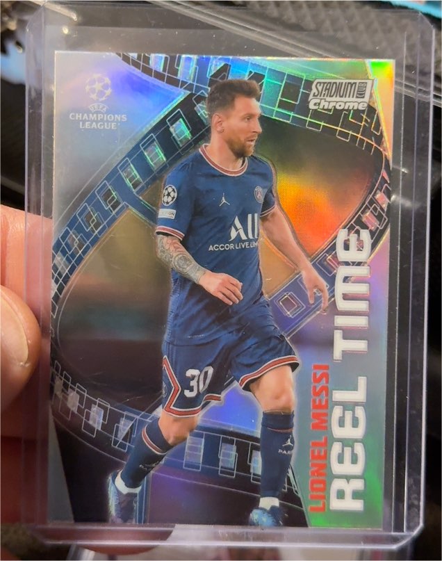 2021-22 Topps Stadium Club Chrome UEFA Champions League Reel Time #RTLM Lionel Messi — front