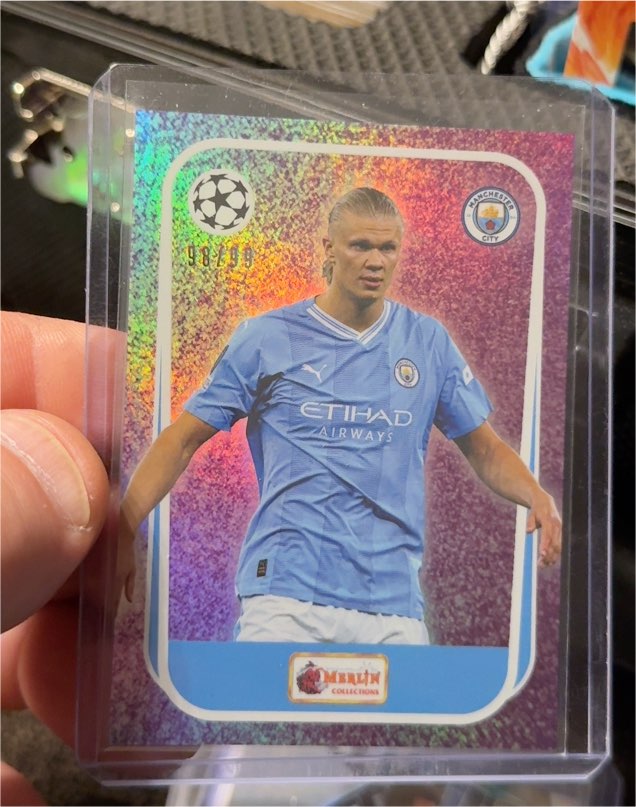 2023-24 Topps UEFA Merlin Heritage #92 Erling Haaland — front