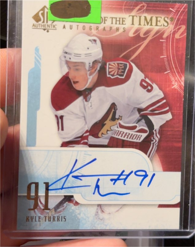 2008-09 Upper Deck SP Authentic Sign of the Times #STKT Kyle Turris — front
