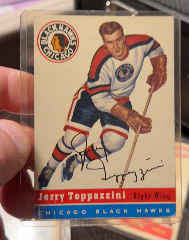 1954 Topps Hockey #21 Jerry Toppazzini — front