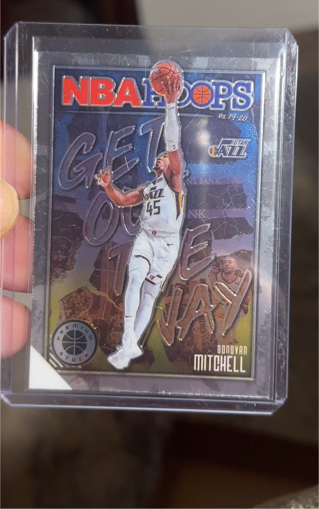 2019-20 Panini NBA Hoops Premium Stock Get Out The Way Donovan Mitchell — front