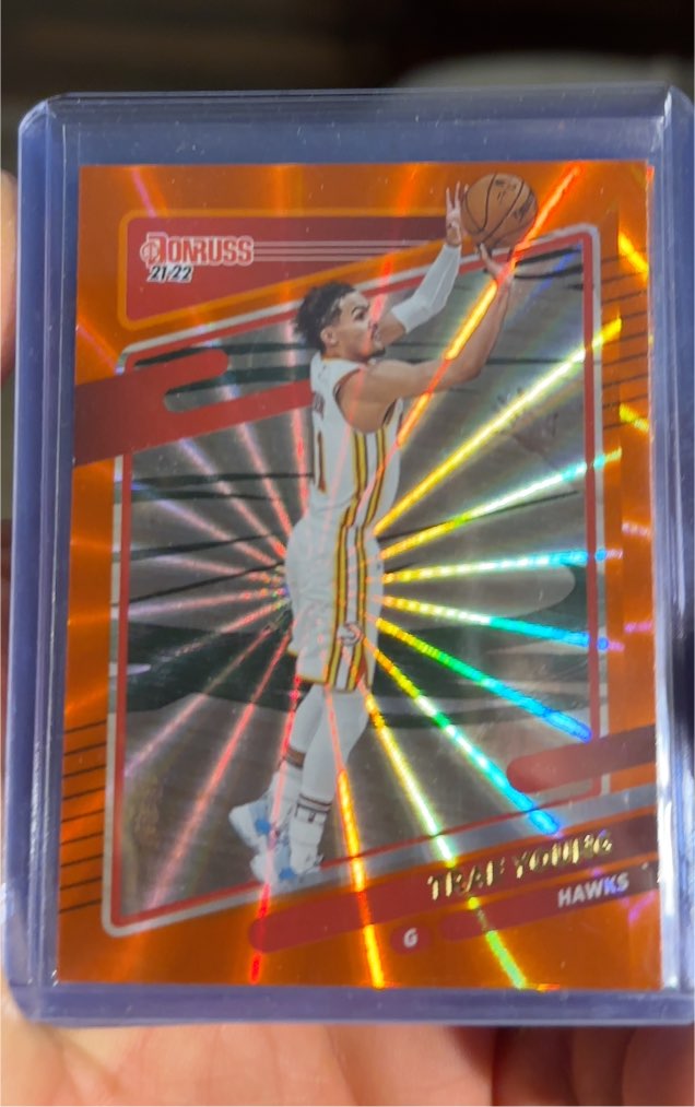 2021-22 Donruss #56 Trae Young Orange Laser — front