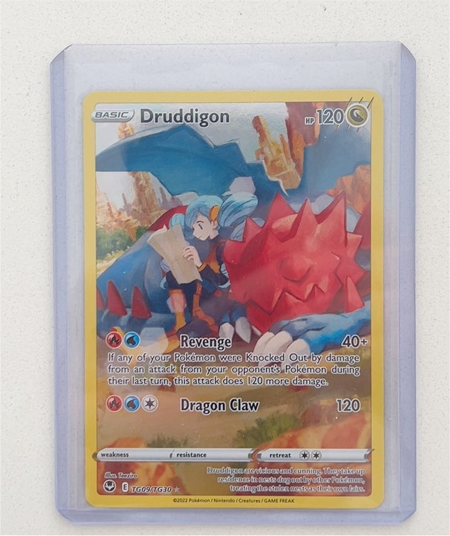 2022 Pokémon Sword & Shield Silver Tempest Trainer Gallery #TG09/TG30 Druddigon — front