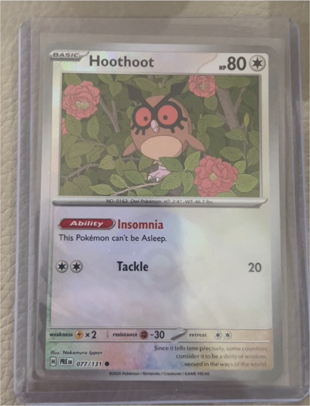 2024 Pokémon TCG Prismatic Evolutions #077 Hoothoot — front