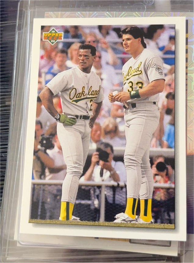 1992 Upper Deck #640 Rickey Henderson & Jose Canseco — front