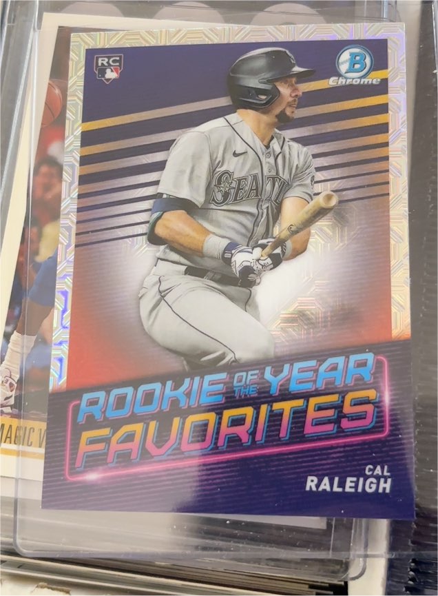 2022 Bowman Chrome Rookie of the Year Favorites #ROYF-7 Cal Raleigh — front