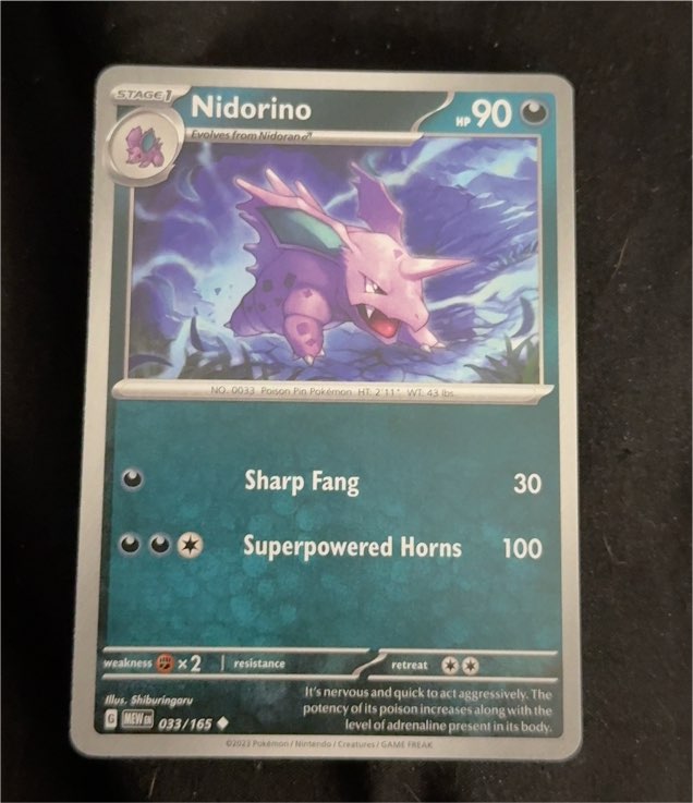 2023 Pokémon Scarlet & Violet 151 #033 Nidorino — front