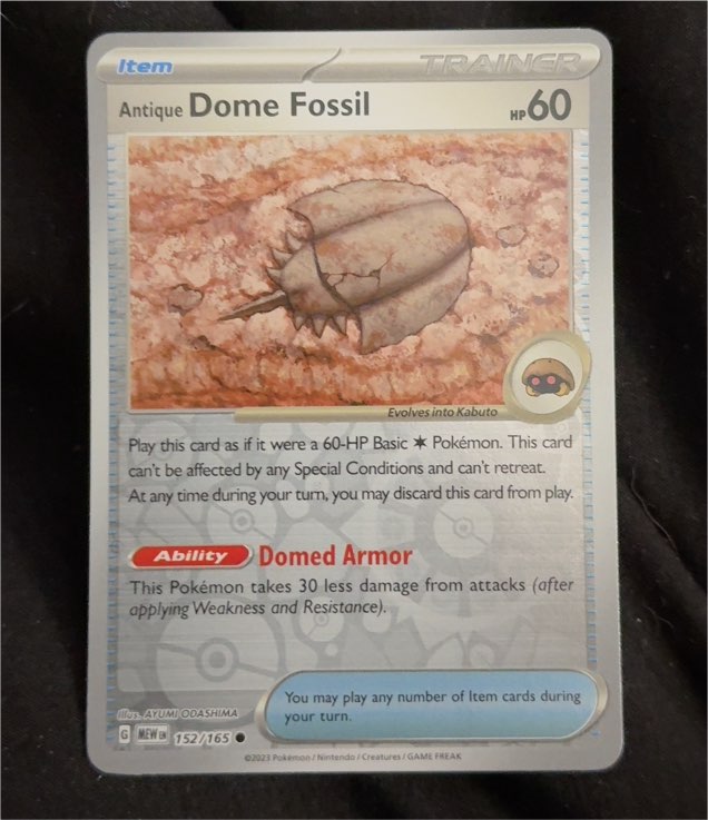 2023 Pokémon Scarlet & Violet 151 #152 Antique Dome Fossil — front