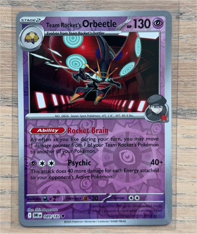 2025 Pokémon Destined Rivals #089 Team Rocket's Orbeetle — front