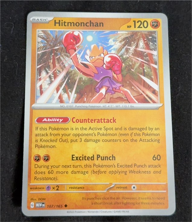 2023 Pokémon Scarlet & Violet 151 #107 Hitmonchan — front