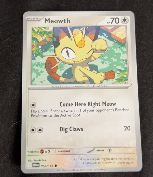 2023 Pokémon Scarlet & Violet 151 #052 Meowth — front