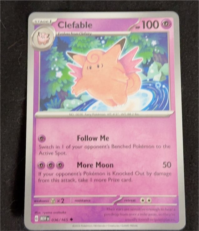 2023 Pokémon Scarlet & Violet 151 #036 Clefable — front