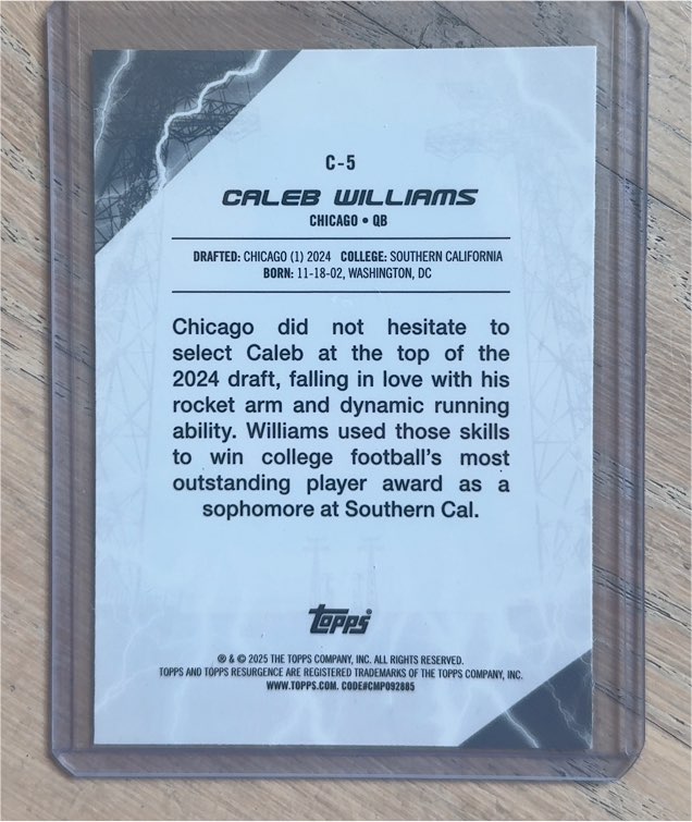 2024 Topps Resurgence #C-5 Caleb Williams — front