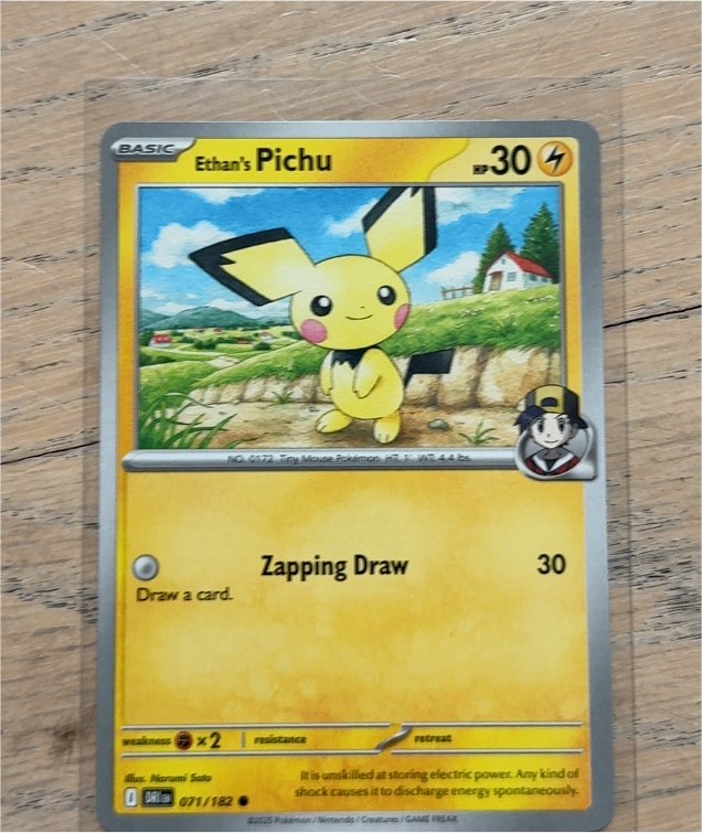 2025 Pokémon SV10 Destined Rivals #071 Ethan's Pichu — front