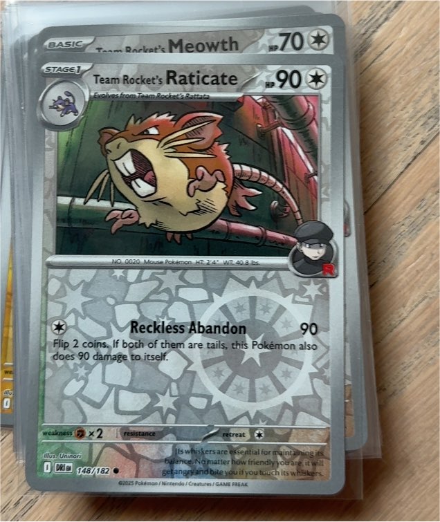 2025 Pokémon Destined Rivals #148 Team Rocket's Raticate — front