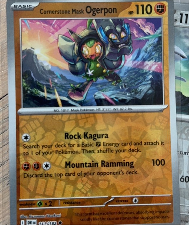 2023 Pokémon Scarlet & Violet Destined Rivals #111 Cornerstone Mask Ogerpon — front