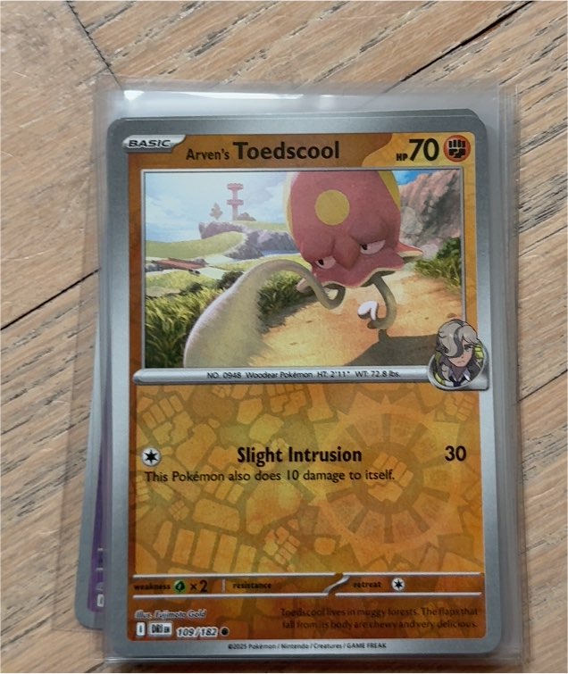 2025 Pokémon SV10 Destined Rivals #109 Arven's Toedscool — front
