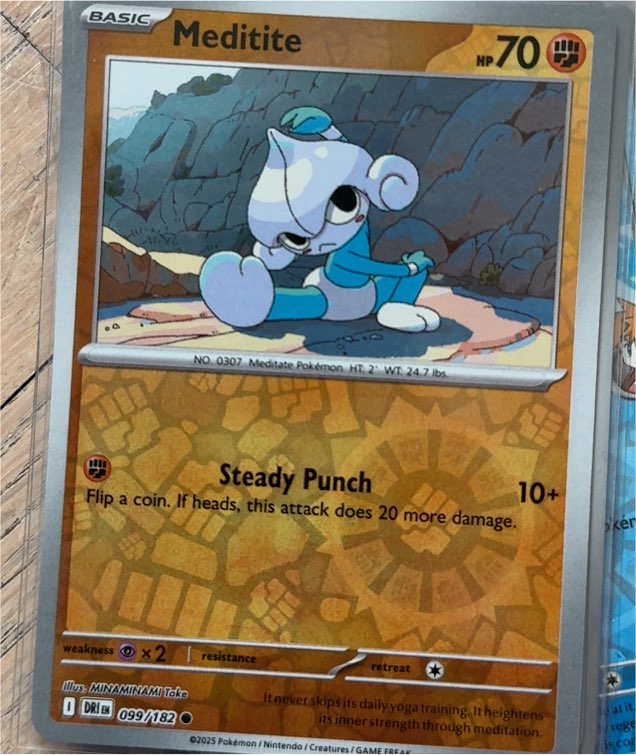 2025 Pokémon Scarlet & Violet Destined Rivals #099 Meditite Reverse Holo — front