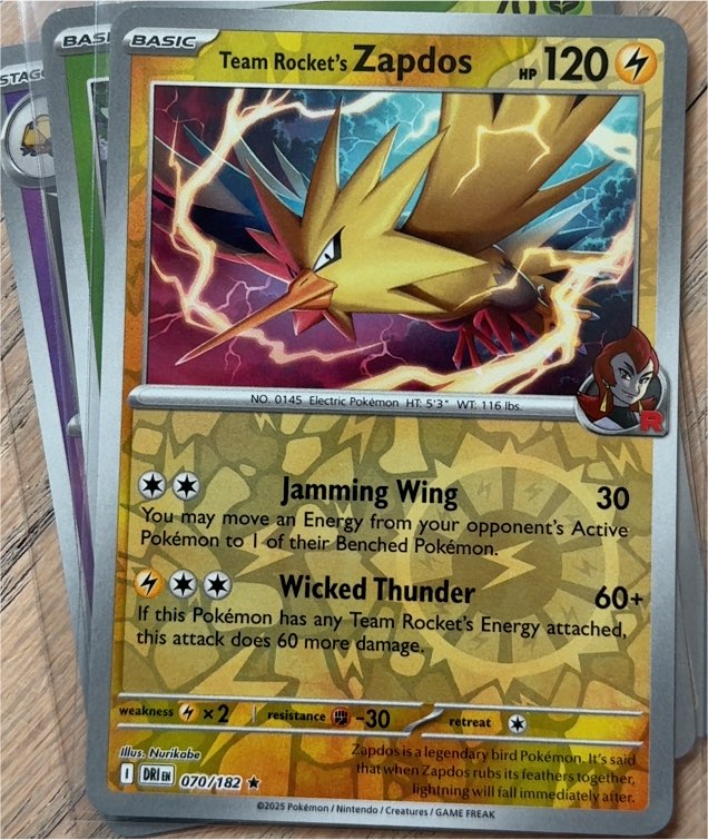2025 Pokémon SV10 #070 Team Rocket's Zapdos — front