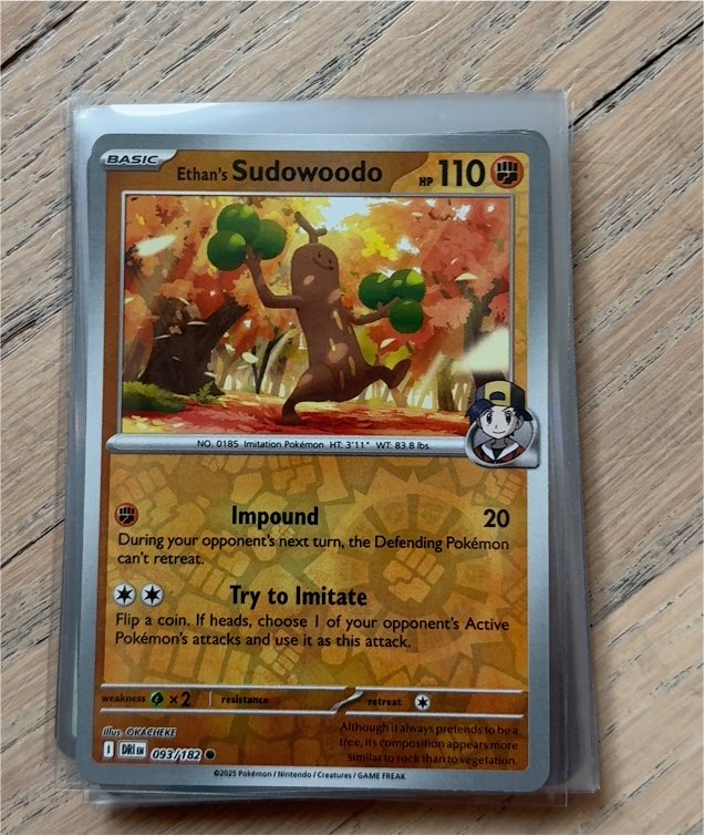 2025 Pokémon TCG Destined Rivals #093 Ethan's Sudowoodo — front