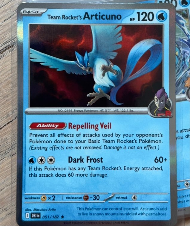 2025 Pokémon Scarlet & Violet Destined Rivals #051 Team Rocket's Articuno — front